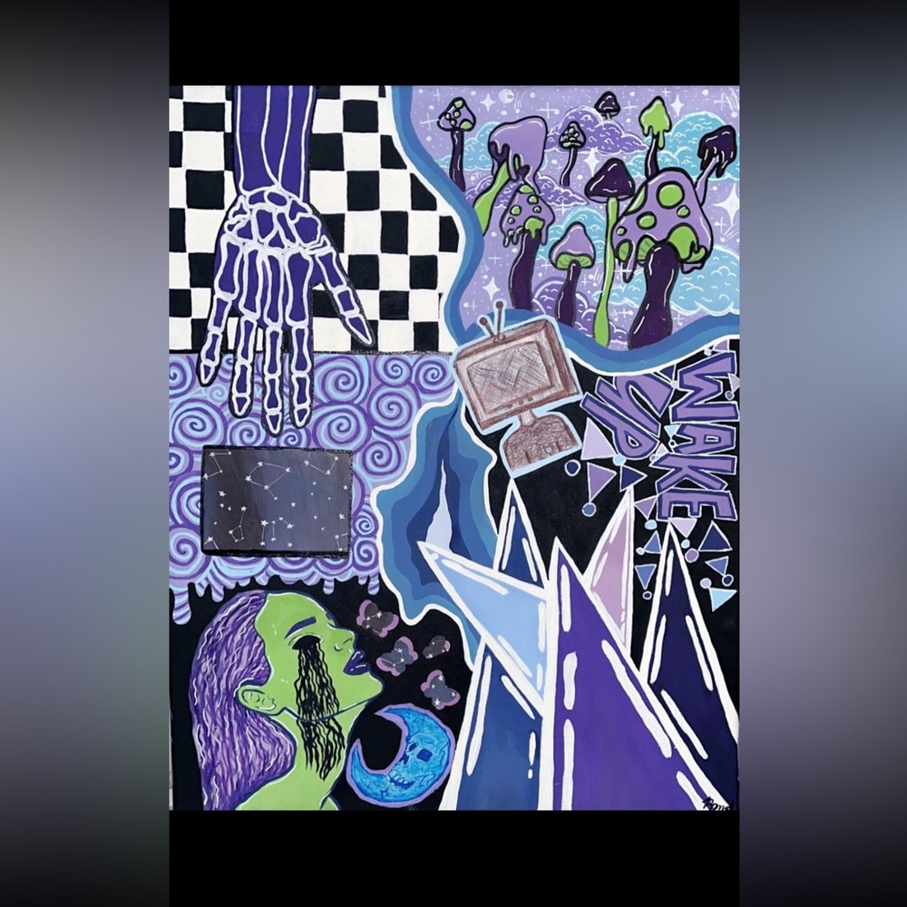 Trippy Purple & Blue themed Painting